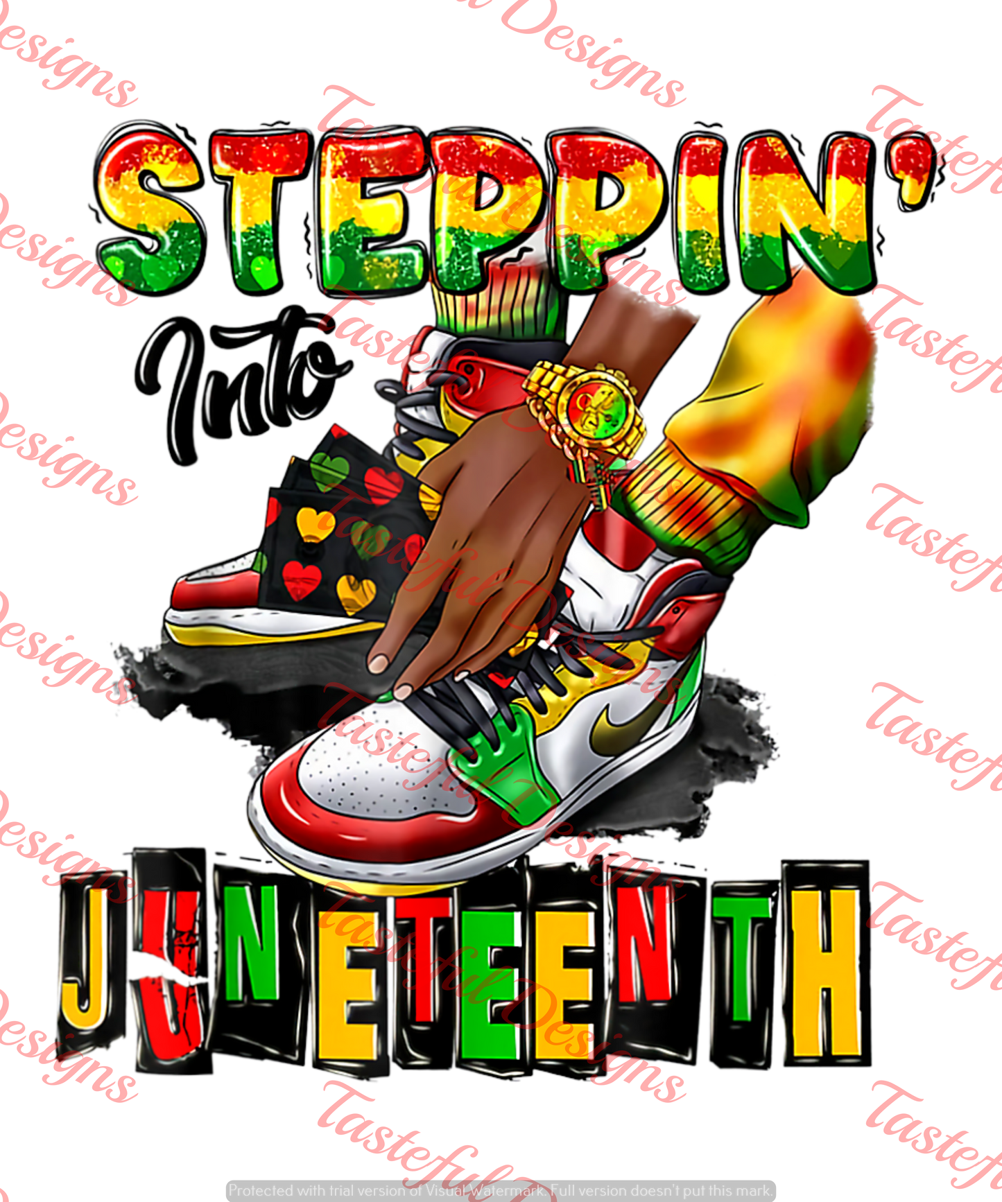 Stepping Into Juneteeth | Male Juneteeth Transfer | T shirt Transfer