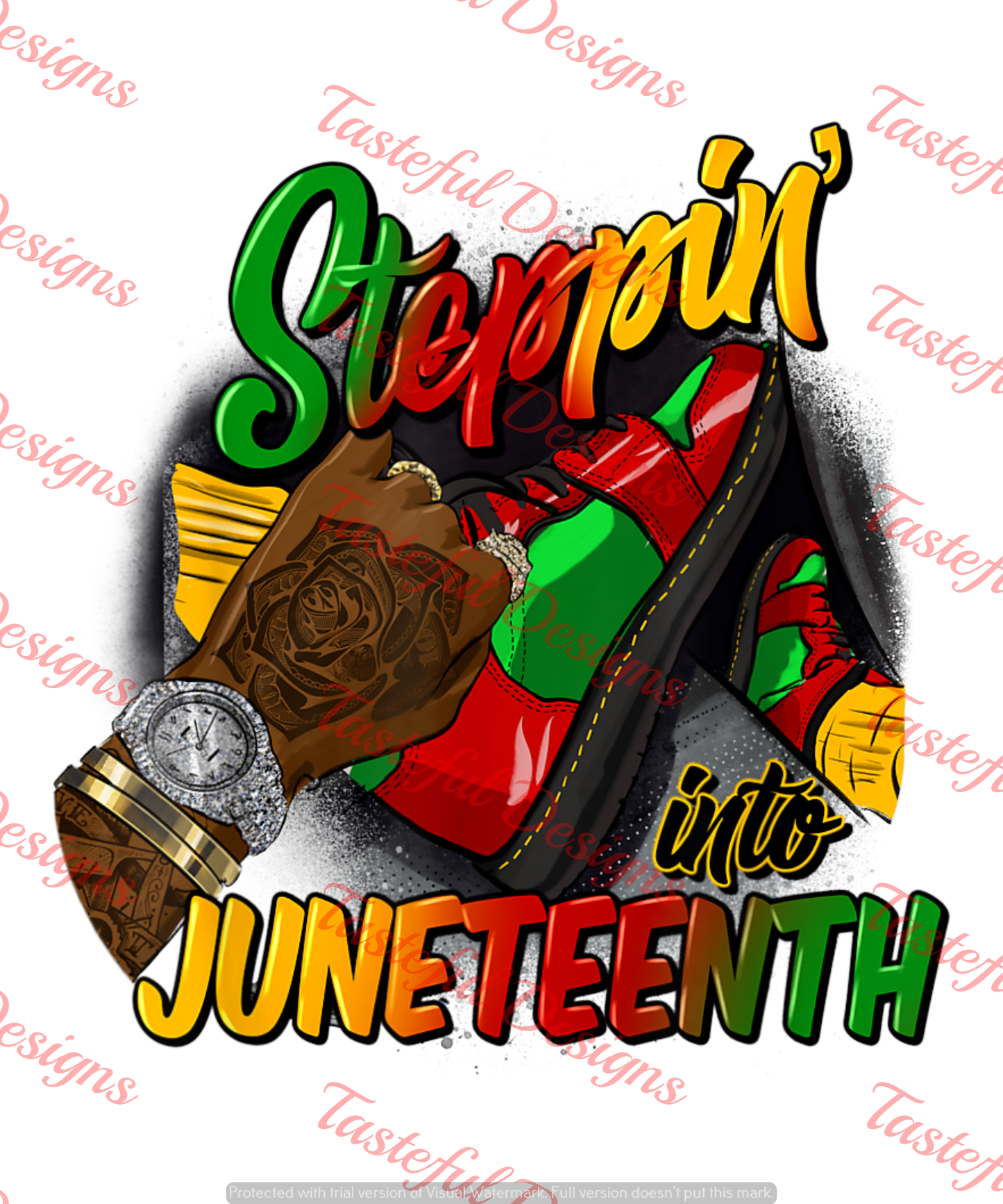 Stepping Into Juneteeth | Male Juneteeth Transfer | T shirt Transfer