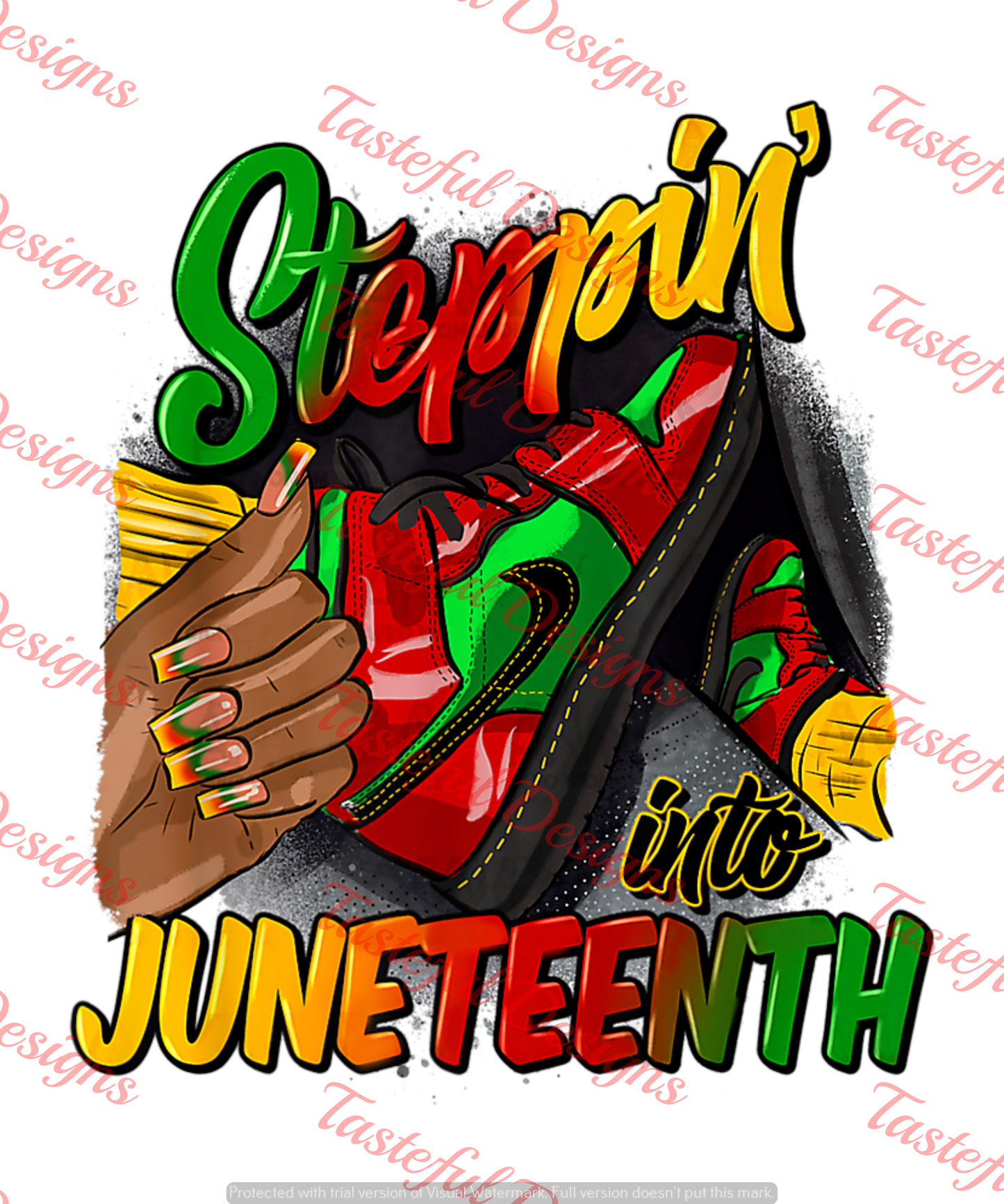 Stepping into Juneteeth Transfer| Ladies Juneteeth T-Shirt Transfers