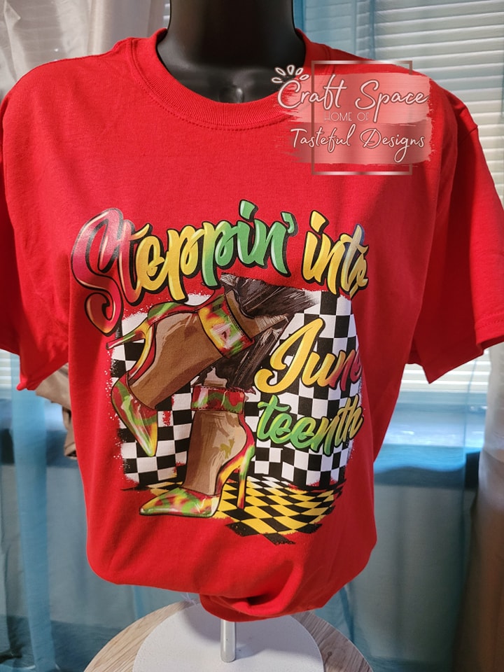 Stepping into Juneteenth | Ladies Tee | Juneteenth Tshirt