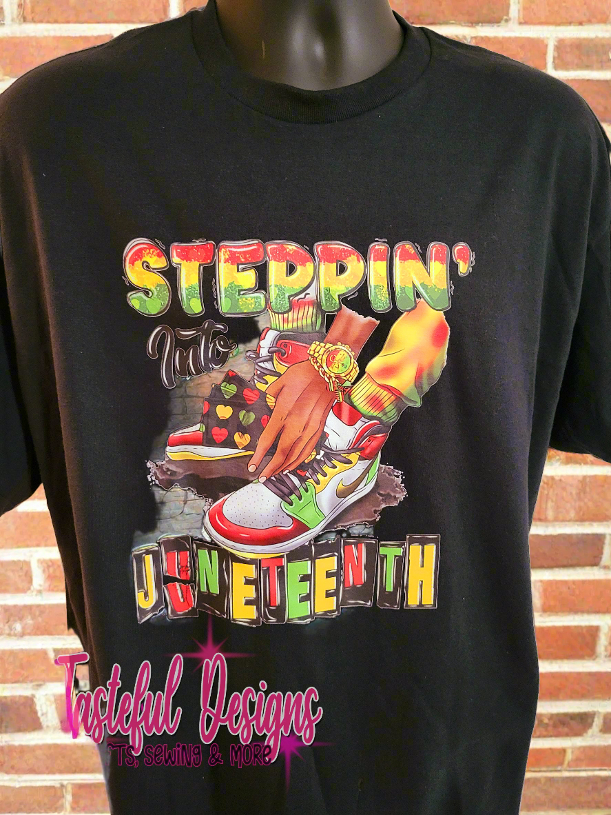 Stepping into Juneteenth | Male Tee | Juneteenth T-shirt