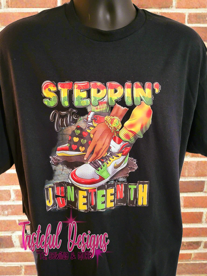 Stepping into Juneteenth | Male Tee | Juneteenth T-shirt